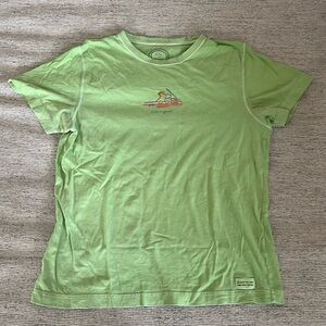 Life is good t shirt. Dog in a convertible